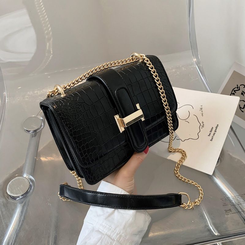 2024 Nei Trendy Ketten Diagonal Straddle Versatile Instagram Moud Damen Textur One Shoulder Kleng Quadratescht Sak_voghion.com