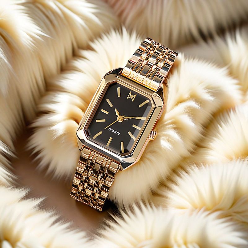 Dameshorloges Eenvoudig horloge voor dames Pauwgroen Hoogwaardig rechthoekig stalen band Studentenhorloge Dameshorloge_voghion.com
