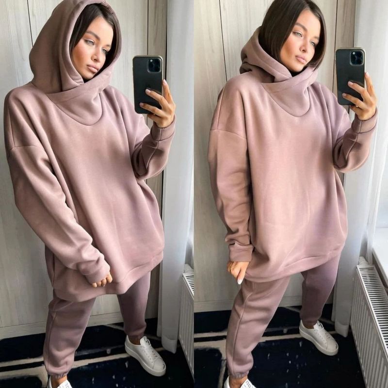 Sudadera de moda y ocio para mujer, traje de dos piezas de cuatro piezas_voghion.com