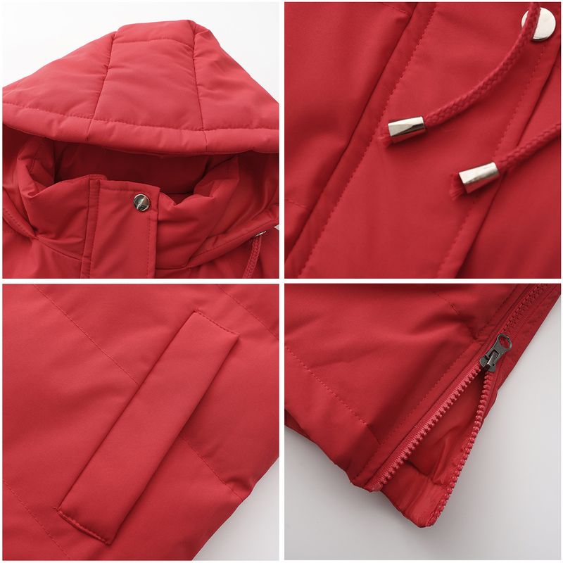 Women's Long Sleeveless Hooded Vest With Zip Front, Quilted Padded Jacket For Winter, Casual Outerwear In Solid Colors_voghion.com