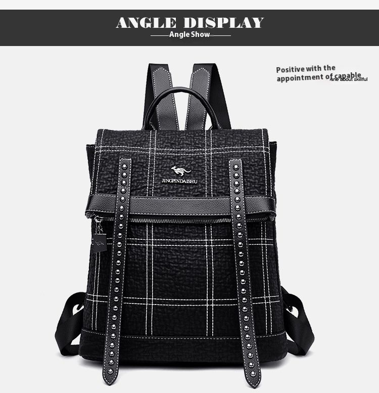 Mochila de piel de vaca con bordado de cuero genuino, nueva edición coreana, versátil, para mujer, con uno o dos hombros_voghion.com
