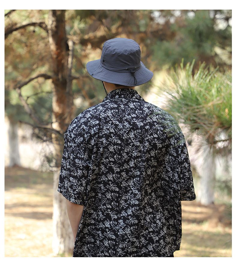 Cappello da pescatore da uomo per attività all'aperto - Protezione solare UPF 50+ e asciugatura rapida per escursionismo/pesca - Stile Boonie ripiegabile_voghion.com