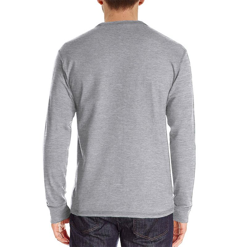 Henley-T-Shirts für Herren mit Knopfleiste, langen Ärmeln und Tasche, entspannte Passform, 100 % schwere Baumwolle_voghion.com