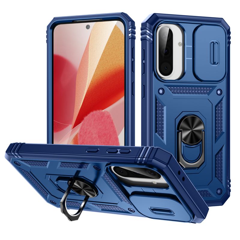 Case For Samsung Galaxy A56 A36 5G Build In 360° Slide Camera Rotating Ring Kickstand Military Grade Protective Cover_voghion.com