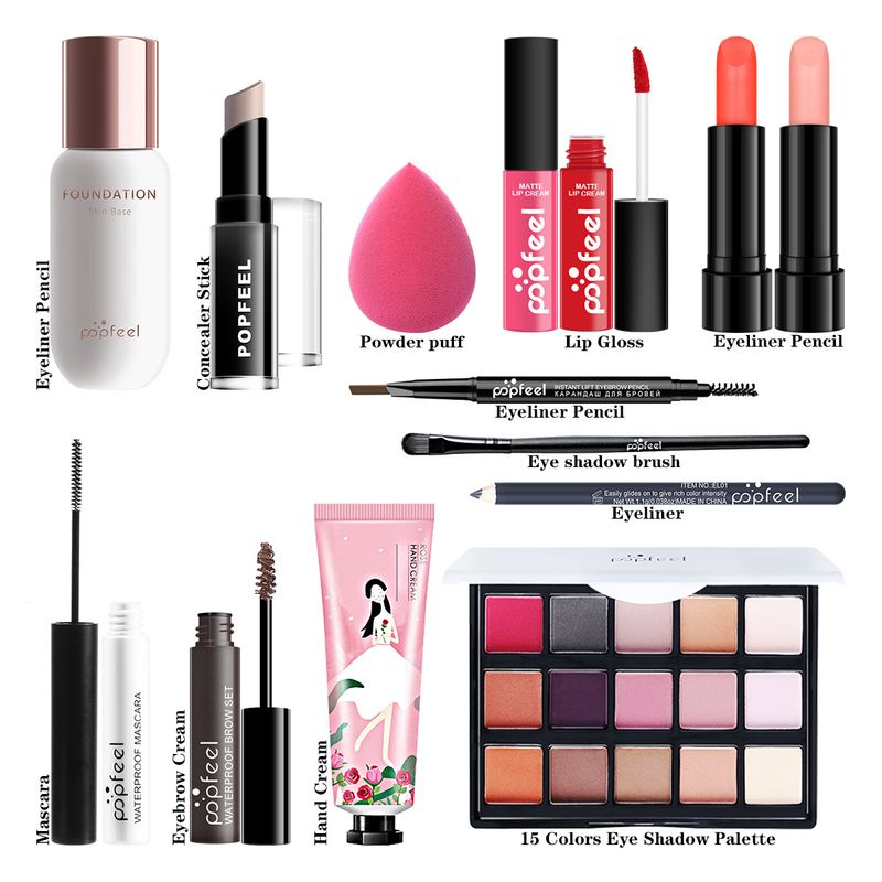 Makeup Sets Wholesale Eye Shadow Lip Gloss Foundation Lipstick Concealer Beginner Studio Makeup Combination Set_voghion.com