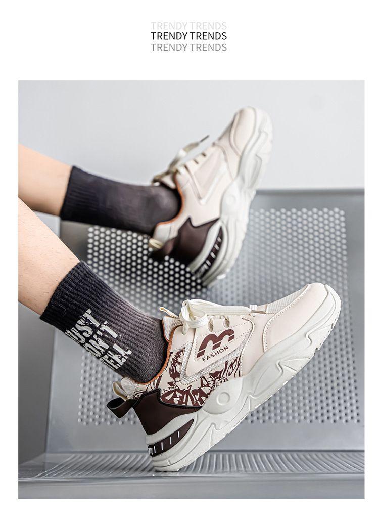Sommer Neue Atmungsaktive Mesh Sneakers Herren Trendy Vielseitige Weiße Dicke Sohle Casual Dad Schuhe Männer_voghion.com