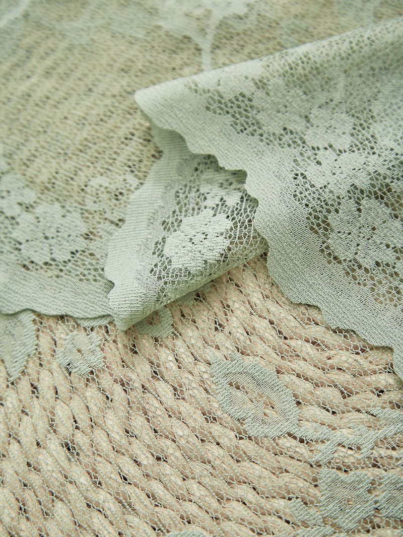 Green Kitchen Gauze Curtains Retro Light Transmitting French Double Layer Lace Bedroom Partition Curtains Bay Window Curtains_voghion.com