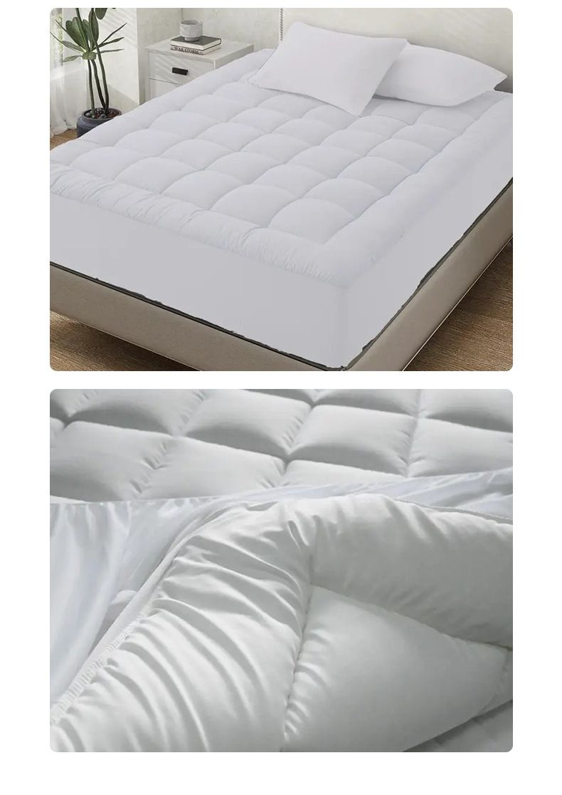 High-Density Mattress Topper – Ultra-Plush 450GSM Padding For Home & Hospitality (39"x75"/54"x75"/60"x80"/78"x80", Navy/Gray/White)_voghion.com