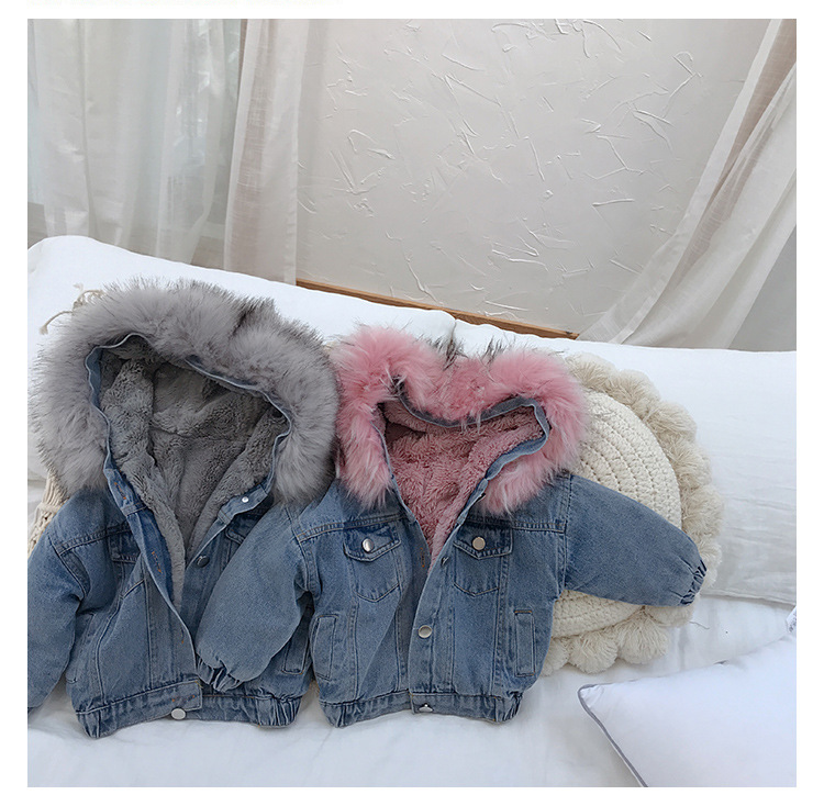 Kinderkleidung Kinderkleidung, Baumwollgepolsterte Kleidung für Mädchen, Winterverdickung, Neue Herbst- und Winterkleidung, Samt-Jeansjacke für Kinder_voghion.com