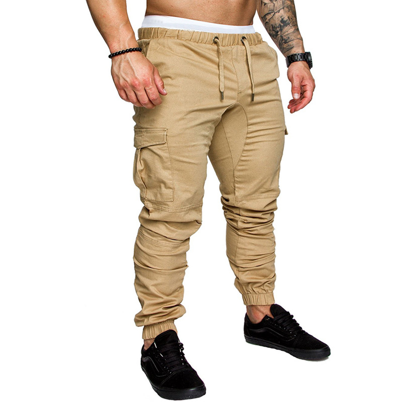 Men's Workwear Cargo Pants - Multi-Pocket Utility Trousers With Durable Woven Fabric, Year-Round Casual Pants_voghion.com