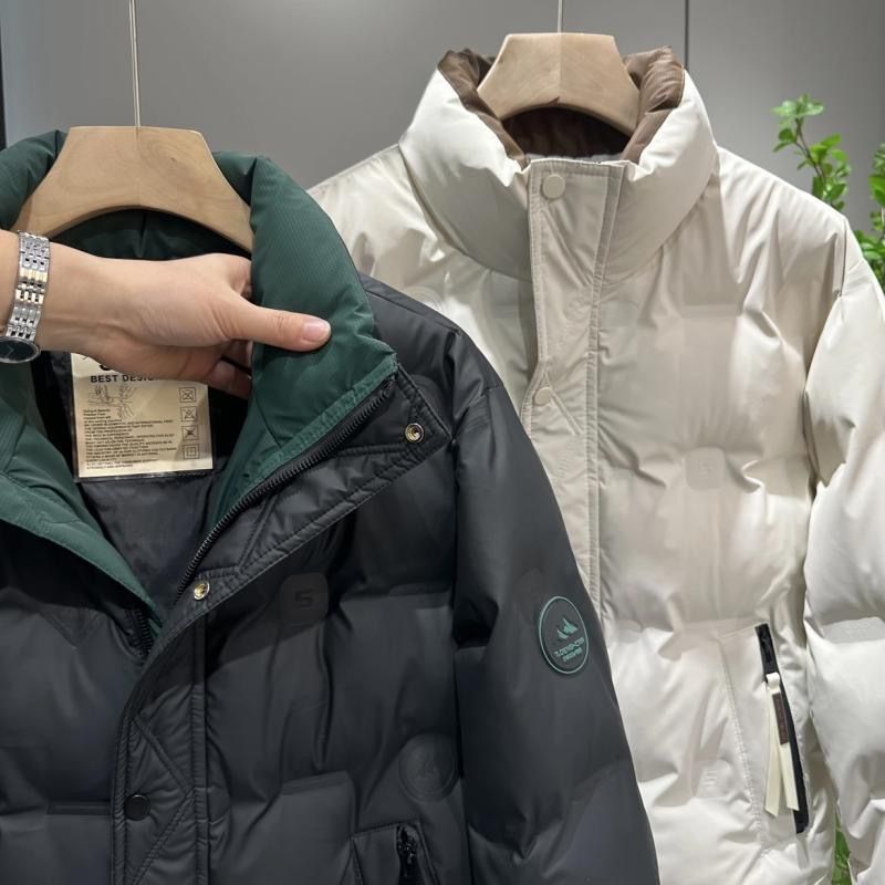 Piumino invernale da uomo in stile giapponese, giacca casual da uomo con collo alto, piumino d'anatra bianco, spesso, caldo, antivento, da sci_voghion.com