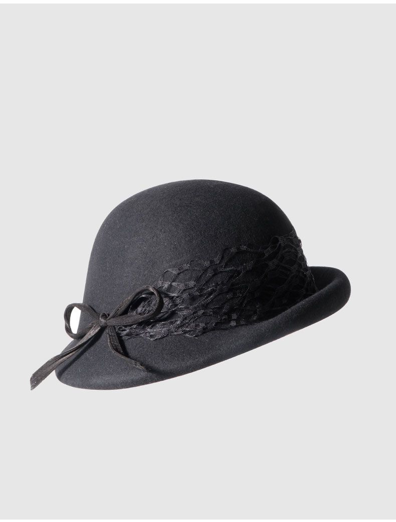 Neue Damen-Mini-Baskenmütze aus Wolle mit Schleife_voghion.com