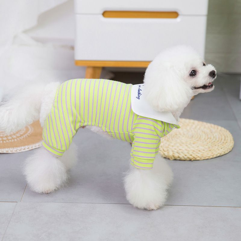 Haustier Hund Herbst und Winter Teddy Haustiere, vierbeinige Hoodies, Wollkleidung, 21 gestreifte Hauskleidung_voghion.com