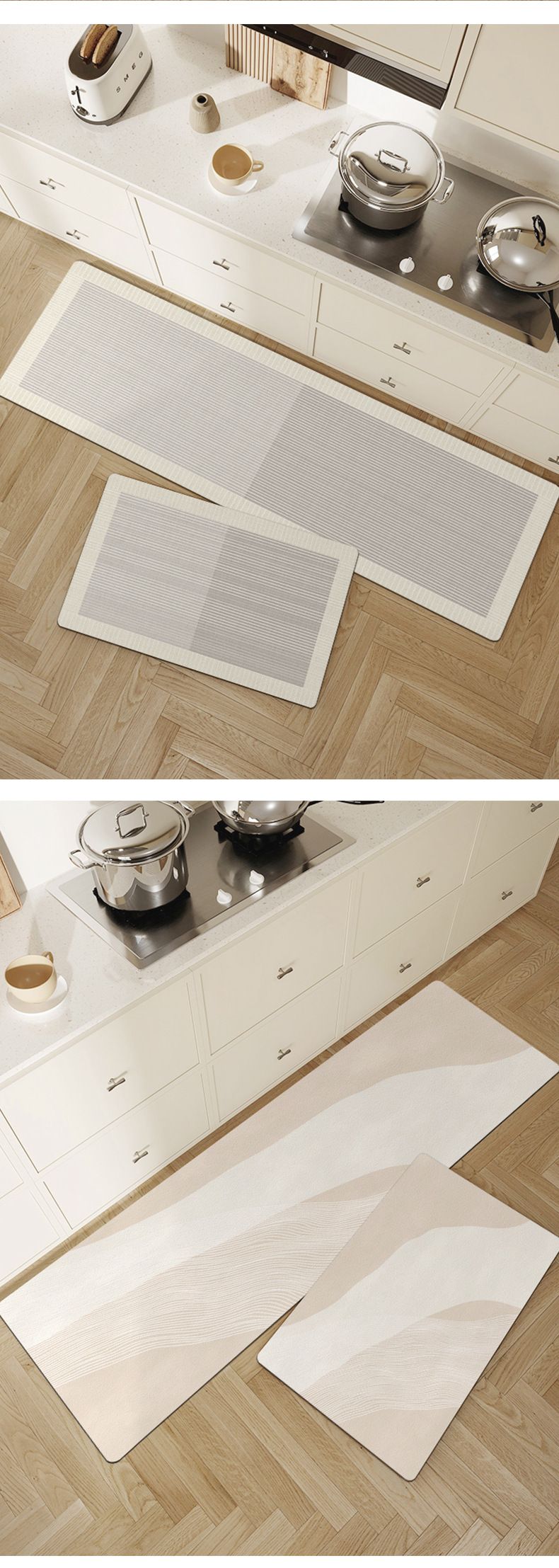 Tappetino da pavimento: tappeto assorbente e antiscivolo per cucina e ingresso con moderno design a righe (diverse misure e colori, lavabile in acqua)_voghion.com