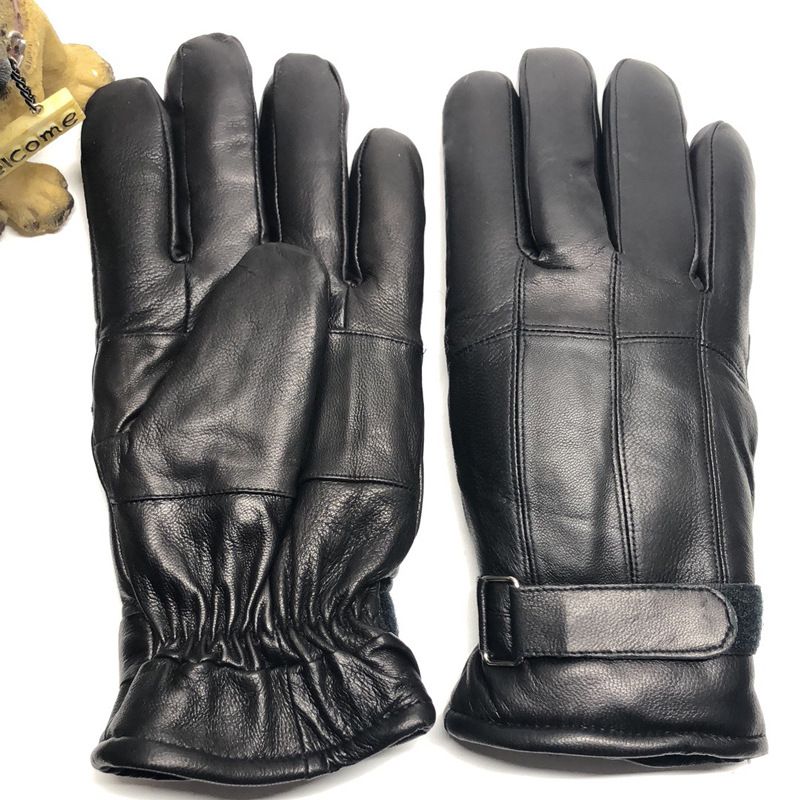 Guanti da uomo in pelle di pecora antivento e caldi, a doppio strato, invernali e invernali, Northeast_voghion.com