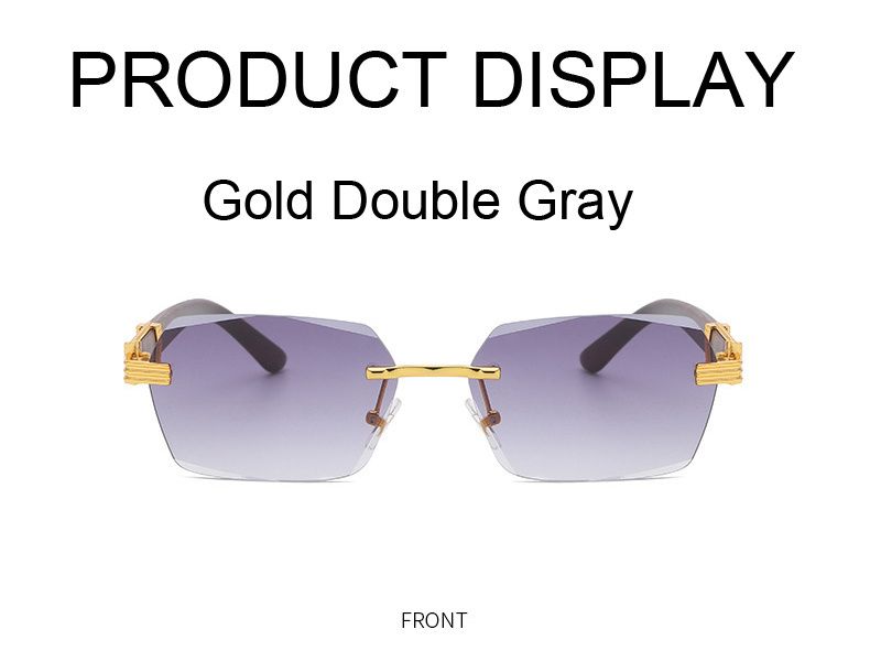 Ääristeta ruudukujulised päikeseprillid Naine Vintage Bränd Disainer päikeseprillid Mees Mood Metall Puidust peegel Oculos De Sol_voghion.com