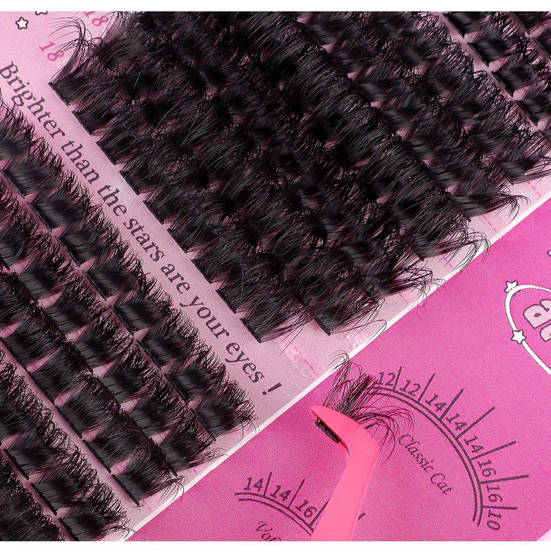 152 kępki sztucznych rzęs topliwych na gorąco, pojedyncze kępki, 80P, 100P, gęste, naturalne, segmentowane, z zestawem klejów_voghion.com