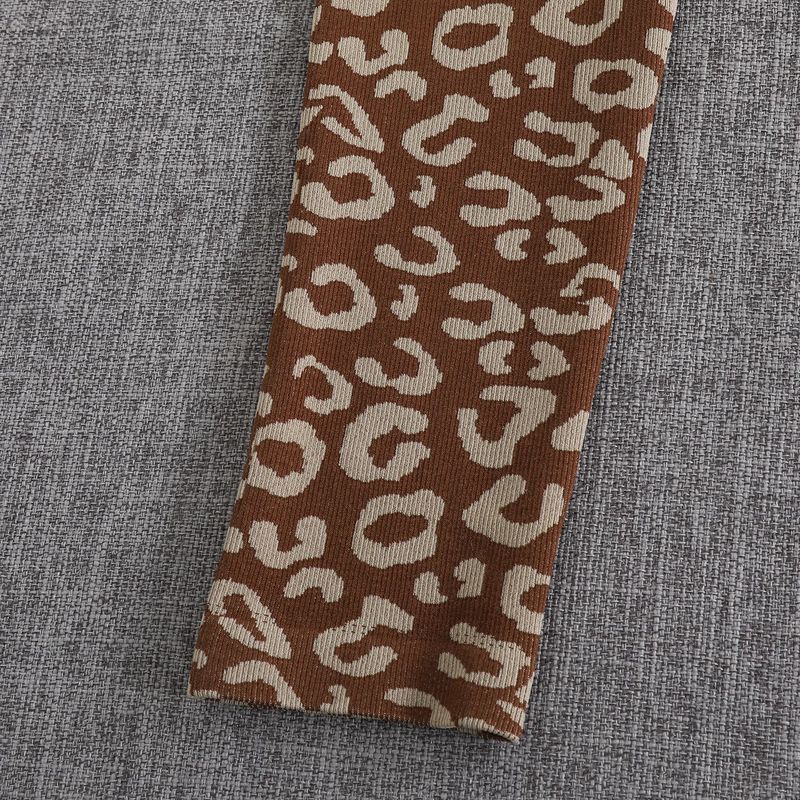 Pantaloni da yoga con stampa leopardata a vita alta da donna - Tuta elasticizzata per allenamento e corsa con design snellente e modellante_voghion.com