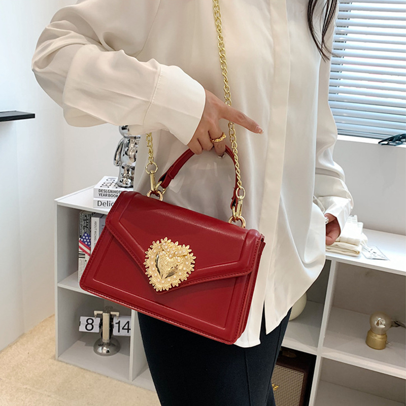 Nuevo bolso de moda para mujer, exquisito bolso de hombro de Color sólido para personas mayores, bolso cruzado de alta calidad con cadena_voghion.com