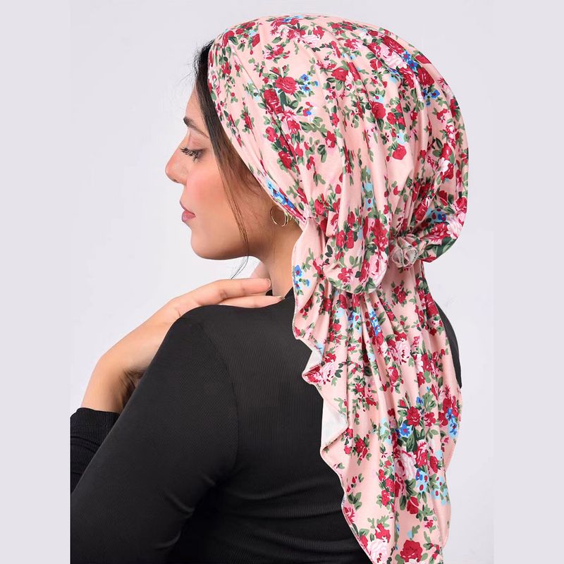 Neues mehrfarbiges, geblümtes Flugzeug mit großem Schwanz und modisch bedrucktem Batik-Kopftuch für Damen_voghion.com