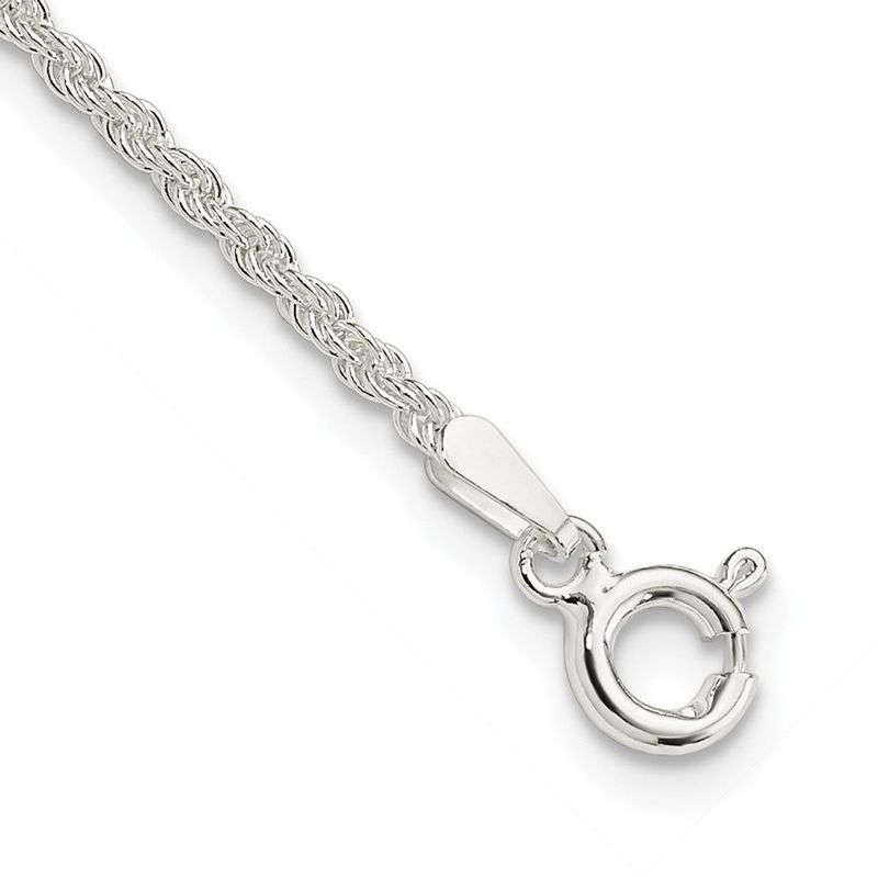 Sterling Silver 1.8mm Solid Rope Chain Anklet_voghion.com