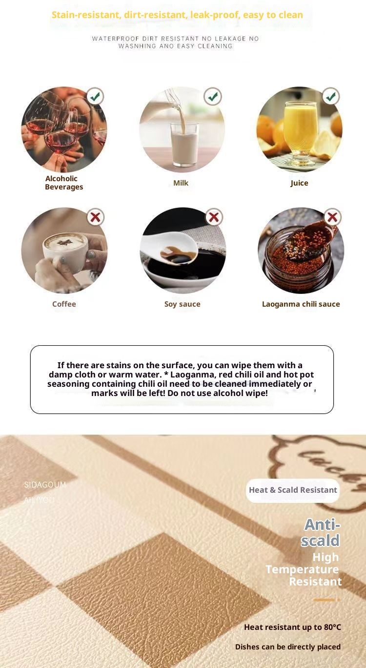 NeoGear NeoGear Tapis de bureau en PVC imperméable et antidérapant, motif animaux mignons, facile à nettoyer, idéal pour la maison ou les dortoirs. Tapis de bureau facile à nettoyer._voghion.com