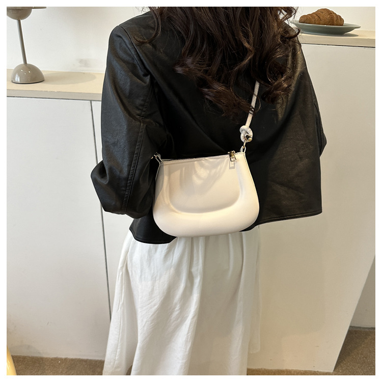 Borsa a tracolla 2024 nuova PU moda popolare tinta unita temperamento ascellare borsa a tracolla alla moda da donna invernale_voghion.com
