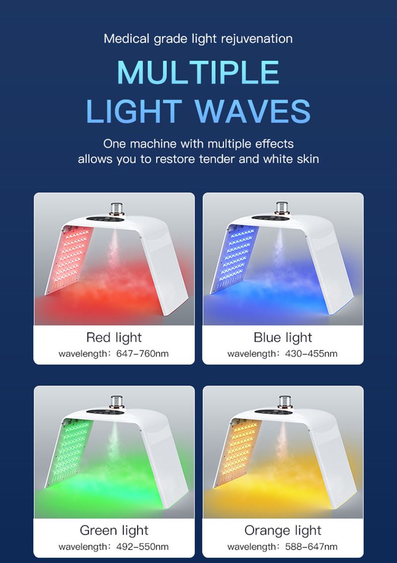 7 Faarf LED Gesiichtsmaske Klappbar Dynamic Red Light PDT Photon Therapie Mask Kale Nano Waasser Spray Anti Falten Schéinheetsinstrument_voghion.com