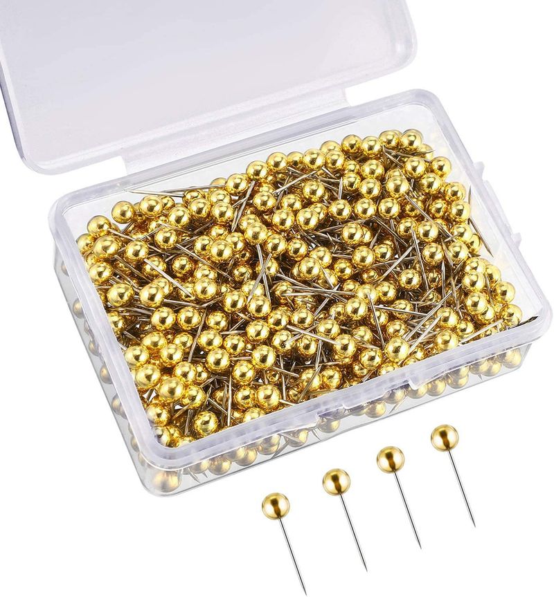 Factory direct office cork board fixed multi-color metal rose gold plastic pin ball ground pin_voghion.com