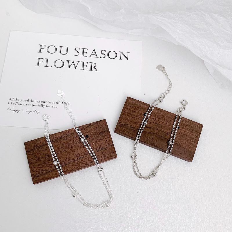 S925 Sterling Sëlwer Ronn Perlenkette Duebelschicht Armband Modesch Villsäiteg Perlen Handschmuck Temperament Nisch Einfach Bijouen Fra_voghion.com