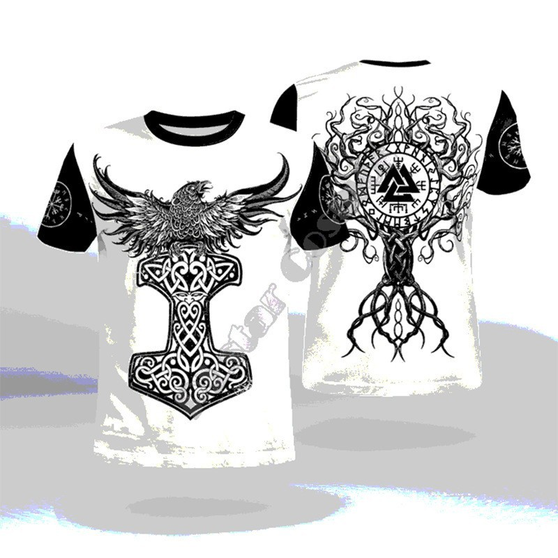Man's clothing Men's fashion short sleeve T-shirt 3D digital animal print round neck pullover T-shirt top_voghion.com