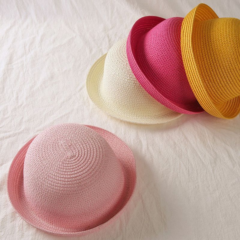 Nuovi arrivi Genitore-bambino Cappelli di paglia Bambini Personaggio Decorazione Estate Bambino Sole Ragazza Ragazzi Secchio Cappello Per Bambini Cappello Spiaggia Cappelli_voghion.com