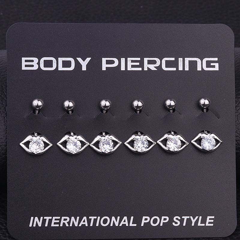 Gioielli e accessori piercing popolare gioielli in acciaio inossidabile intarsiato zircone sexy labbro ombelico chiodo anello ombelico_voghion.com