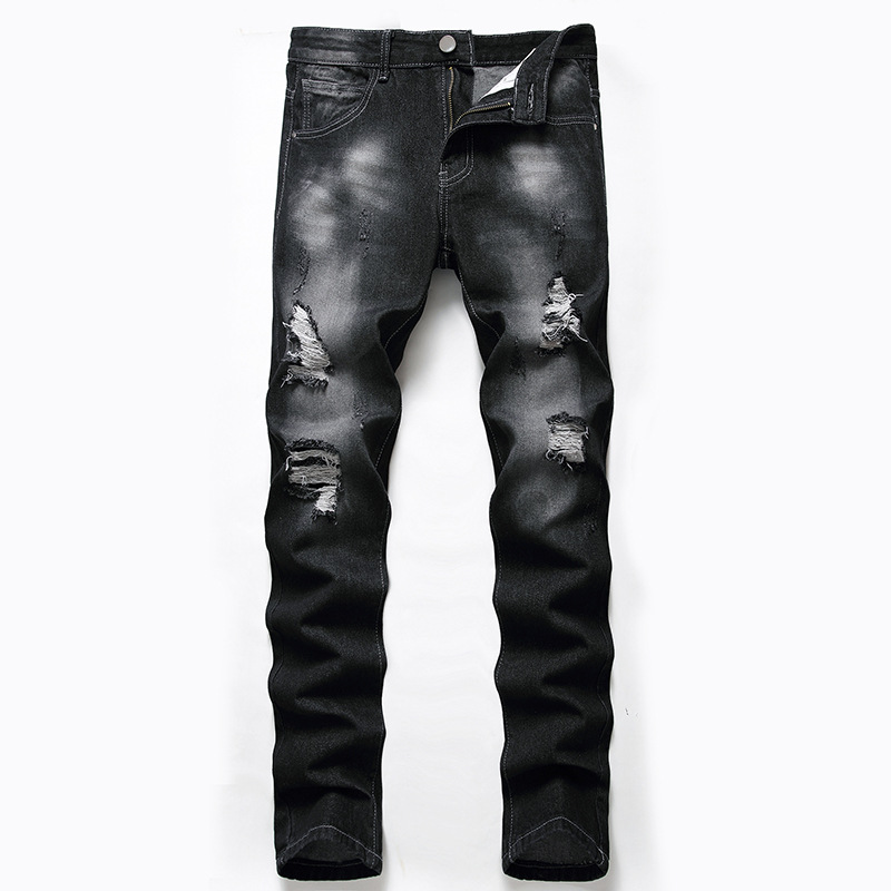 Abbigliamento uomo felpa con cappuccio a maniche lunghe jeans Jeans strappati set_voghion.com