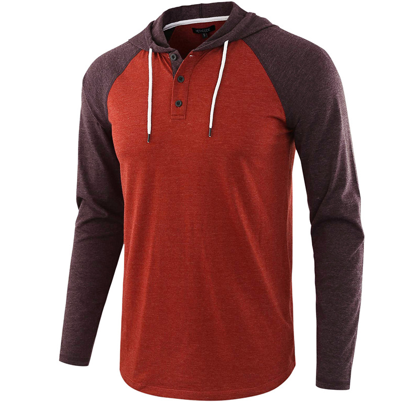 Herren Herbst und Winter Große Größe T-Shirt Herren Langarm T-Shirt Hoodie_voghion.com