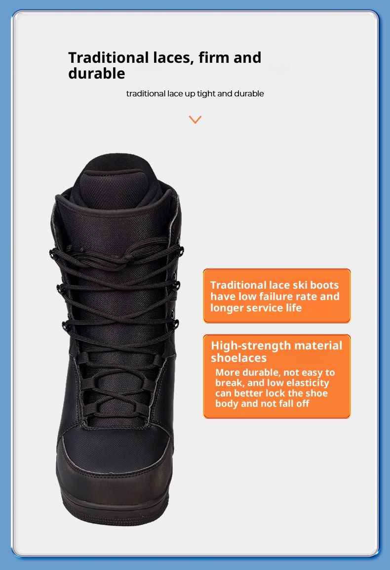 Zees Zees Snowboarding Boots Lace-Up Men's And Women's Boa Carved Sliding Flat Flower Entry-Level Waterproof Anti-Slip Warm Ski_voghion.com