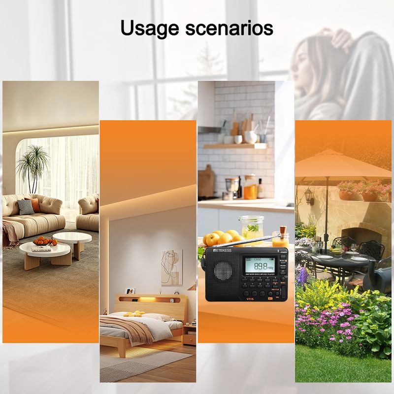 Retekess V115 SW Portable Radios AM FM Rechargeable Shortwave Radio Battery Powered Full Waves USB Recorder For Gift_voghion.com