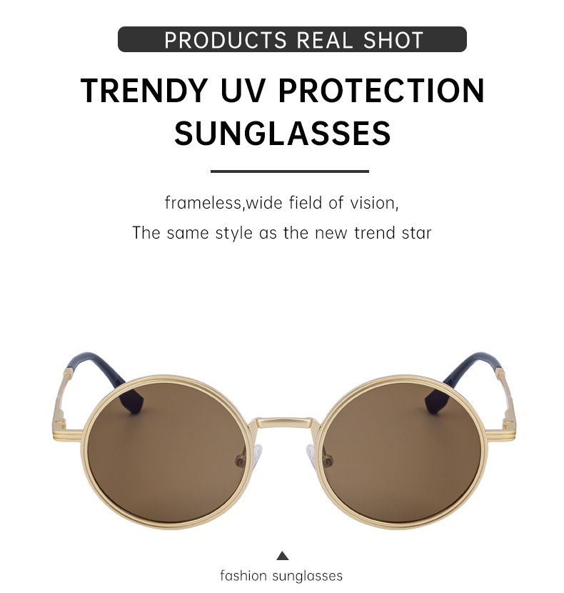 Neue Mode Runde Rahmen Sonnenbrillen Für Männer Retro High-End Sonnenbrillen Männer_voghion.com