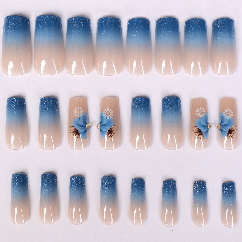 Mākslīgie nagi Jauna produkta simulācija Ziedu valkājams nags Tīrs roku darbs Dāmu nacionālā tendence Vidēja un gara valkājama nagu nagu gabals_voghion.com