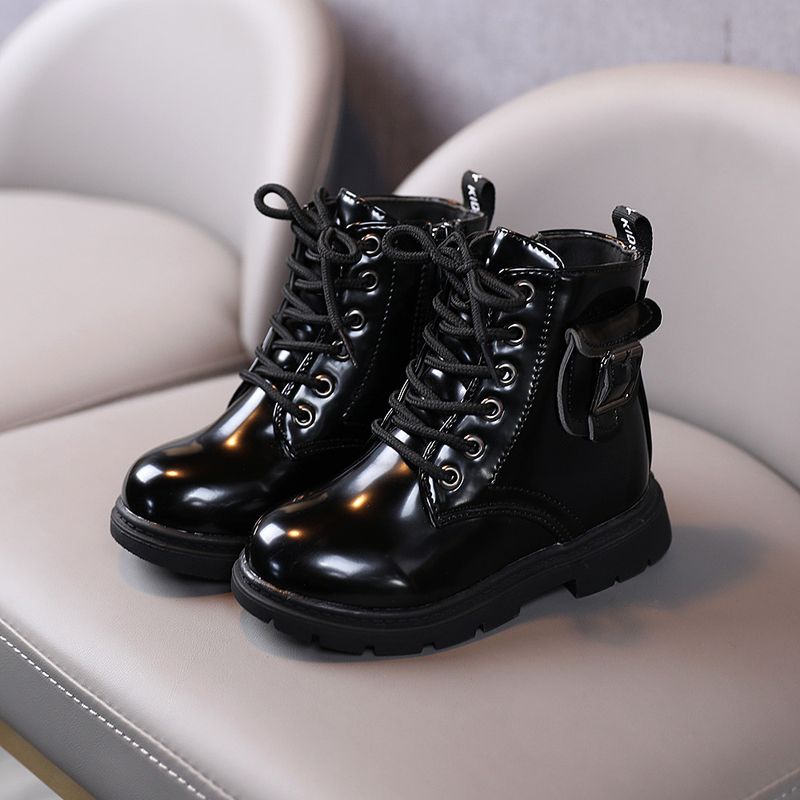 Children's Martin Leather Girls' 2025 Autumn New British Style Boys' Short Toddler Single Boots_voghion.com
