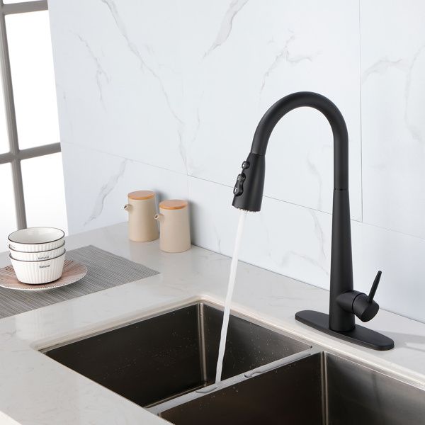 Kitchen Faucets with Pull Down Sprayer; Kitchen Sink Faucet with Pull Out Sprayer; Fingerprint Resistant; Single Hole Deck Mount; Single Handle Copper_voghion.com