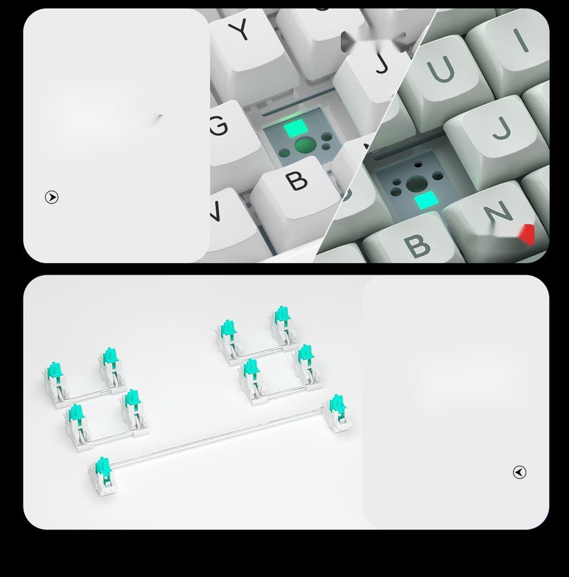 Dritte Scheinprüfung Drahtlose Bluetooth Mechanische Tastatur Hot Plug RGB Hintergrundbeleuchtung Weibliche Hohe_voghion.com