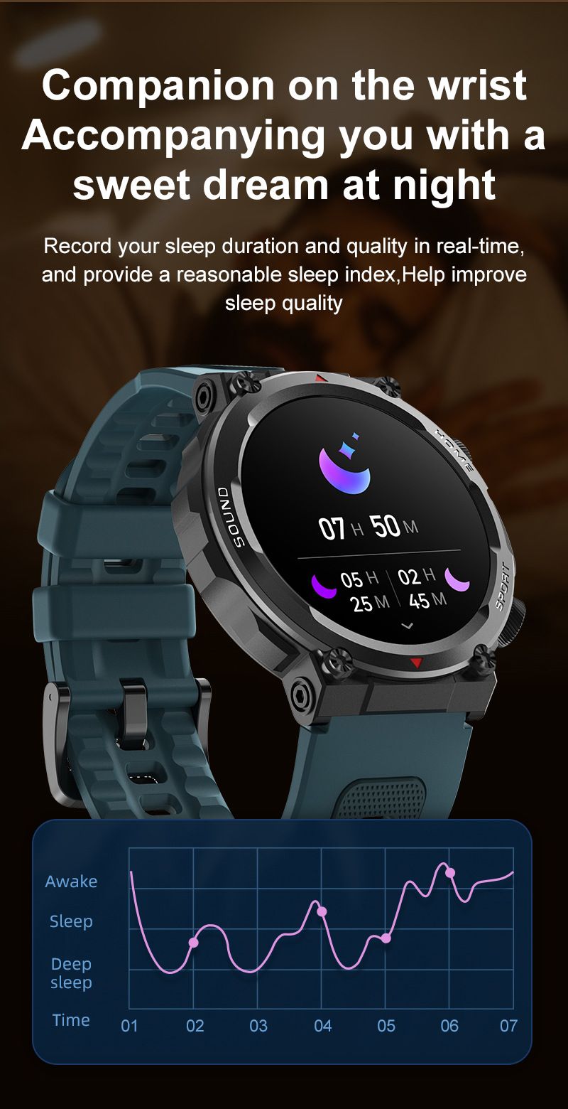 S56T smartwatch for Bluetooth communication, outdoor step counting, sports, triple protection, heart rate_voghion.com