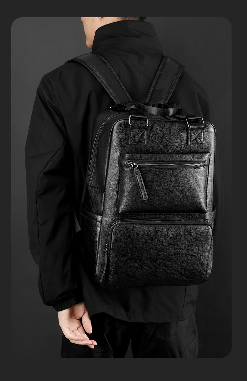 Retro Men's High-end Business Backpack, Large Capacity Trendy Outdoor Travel Bag, Commuting Computer Backpack_voghion.com