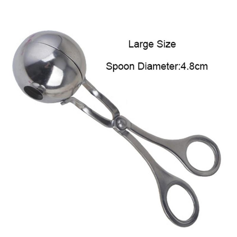 2er-Pack praktische Küchen-Fleischbällchenformer aus Edelstahl mit Clip, Fischbällchen- und Reisbällchenform, Küchenzubehör_voghion.com
