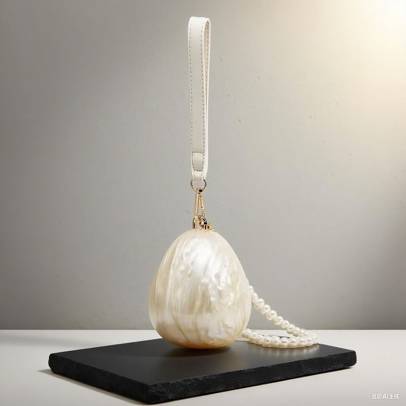 Women Acrylic Cake Cute Evening Clutch Bag Pearl Purse Wedding Party Shoulder Handbag_voghion.com