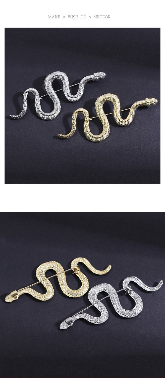 Spilla a forma di serpente in stile Xiao Yi per donna, elegante design di nicchia, alla moda e unica, versatile giacca da uomo_voghion.com
