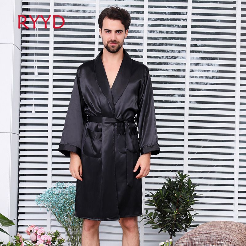 TradePro RYYD Men's Nightgown - Silk|Plus Size Foreign Trade_voghion.com