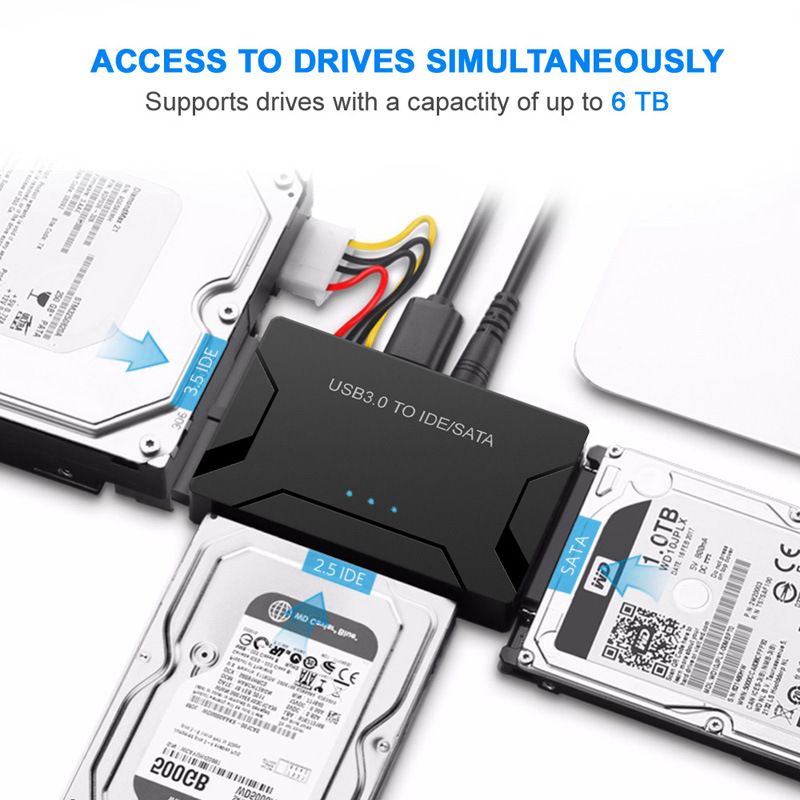 USB 3.0 naar SATA IDE harde schijf adapter converter kabel voor 3,5 2,5 inch HDD/SSD CD DVD ROM CD-RW 3 in 1 IDE SATA adapter_voghion.com