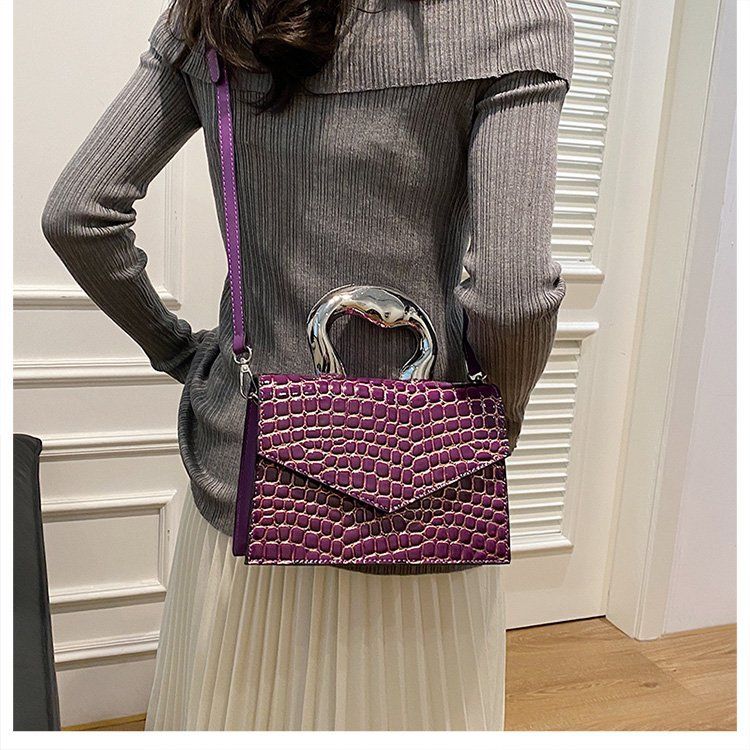 Advanced Crocodile Pattern for Women 2024 New Fashionable and Versatile Crossbody Bag, Stylish Handheld Small Square Bag_voghion.com